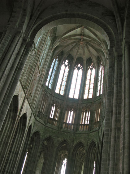 Gothic choir of the abbey connected to the older roman structure