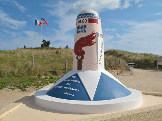 Milestone 00 of the Liberty Road at Utah Beach 
 Erected in 1947, it was the first monument to honor the Liberation of France