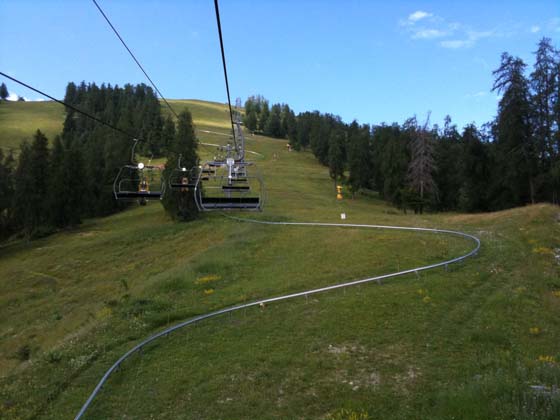 Ski lift to reach the top of the roller coaster